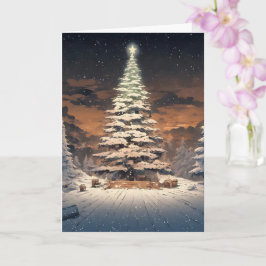 Kerstboom met sneeuw  kaart