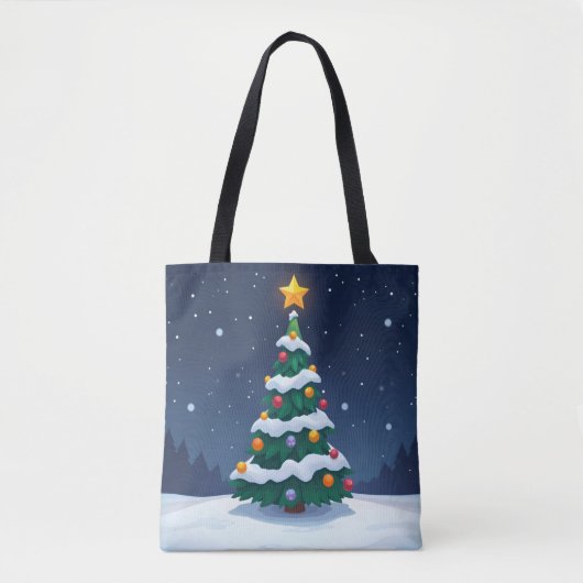 Kerstboom met Sneeuw Tote Bag (Voorkant)