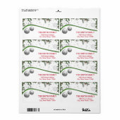 kerstboom met sneeuwachtergrond etiket (Full Sheet)