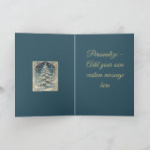 Kerstboom met sneeuwbeladen takken feestdagen kaart (Binnen)