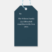 kerstboom met sneeuwkerkerst cadeaulabel (Achterkant)