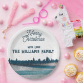 kerstboom met sneeuwkerkerst papieren bordje (Feest)