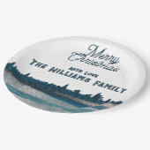 kerstboom met sneeuwkerkerst papieren bordje (Gekanteld)