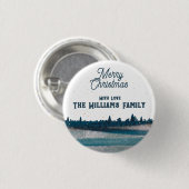 kerstboom met sneeuwkerkerst ronde button 3,2 cm (Voorkant /achterkant)