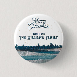 kerstboom met sneeuwkerkerst ronde button 3,2 cm