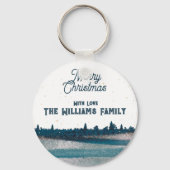 kerstboom met sneeuwkerkerst sleutelhanger (Voorkant)