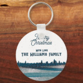 kerstboom met sneeuwkerkerst sleutelhanger (Voorkant)