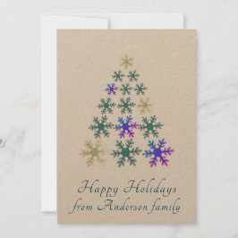 Kerstboom met sneeuwvlokken Persoonlijke Kerstkaar Feestdagenkaart