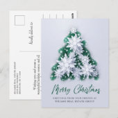 Kerstboom met sneeuwvlokken Zakelijke Groet Briefkaart (Voorkant / Achterkant)