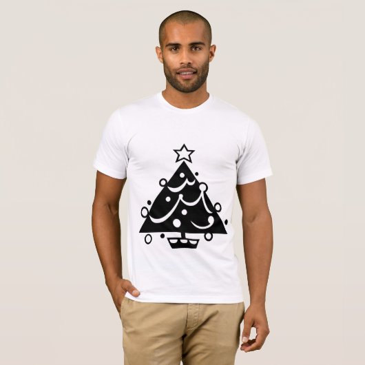 Kerstboom met Star Black en White Shirt (Voorkant volledig)
