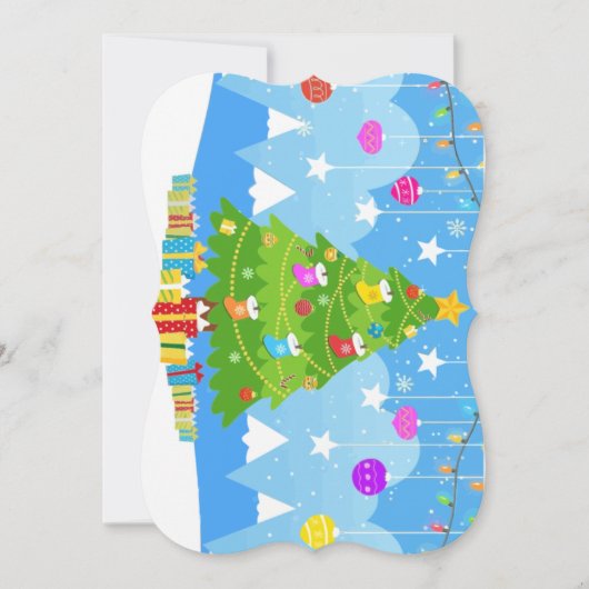 Kerstboom met ster en cadeaus Vakantie Feestdagenkaart (Voorkant)