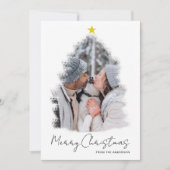 Kerstboom met ster frame foto kerstkaart kaart (Voorkant)