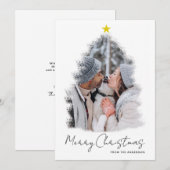 Kerstboom met ster frame foto kerstkaart kaart (Voorkant / Achterkant)