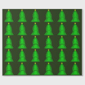 Kerstboom met ster groen inpakpapier (Vlak)