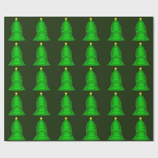 Kerstboom met ster groen inpakpapier (Vlak)