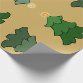 kerstboom met ster op aangepast goud cadeaupapier (Hoek)