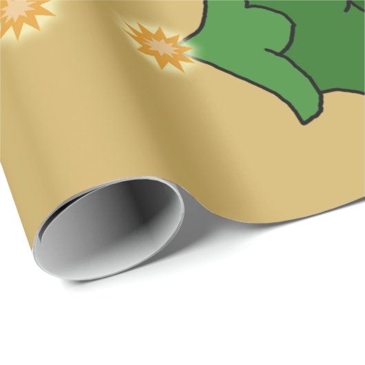 kerstboom met ster op aangepast goud cadeaupapier (Rol Hoek)