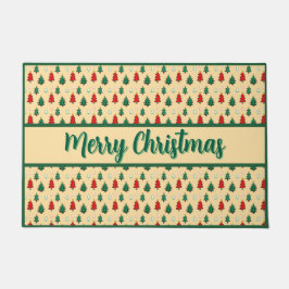Kerstboom met ster topper naadloos patroon deurmat