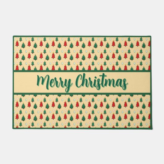 Kerstboom met ster topper naadloos patroon deurmat (Voorkant)
