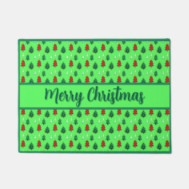 Kerstboom met ster topper naadloos patroon deurmat