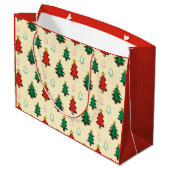 Kerstboom met ster topper naadloos patroon groot cadeauzakje (Achterkant Gekanteld)