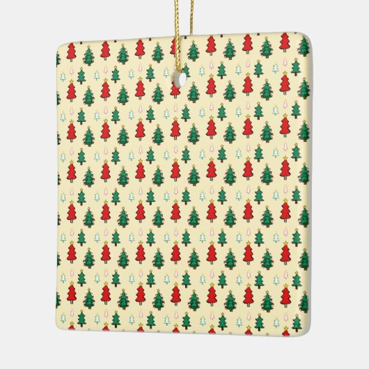 Kerstboom met ster topper naadloos patroon keramisch ornament (Links)