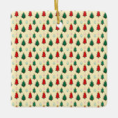 Kerstboom met ster topper naadloos patroon keramisch ornament (Voorkant)