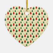 Kerstboom met ster topper naadloos patroon keramisch ornament (Voorkant)