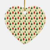 Kerstboom met ster topper naadloos patroon keramisch ornament (Achterkant)