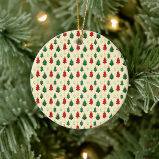 Kerstboom met ster topper naadloos patroon keramisch ornament