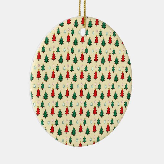 Kerstboom met ster topper naadloos patroon keramisch ornament (Rechts)