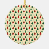 Kerstboom met ster topper naadloos patroon keramisch ornament (Voorkant)