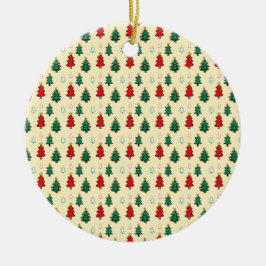 Kerstboom met ster topper naadloos patroon keramisch ornament