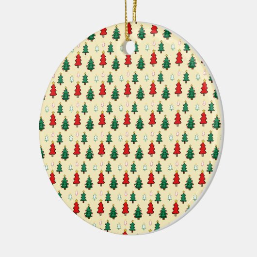 Kerstboom met ster topper naadloos patroon keramisch ornament (Links)