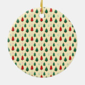 Kerstboom met ster topper naadloos patroon keramisch ornament (Achterkant)