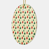 Kerstboom met ster topper naadloos patroon keramisch ornament (Links)
