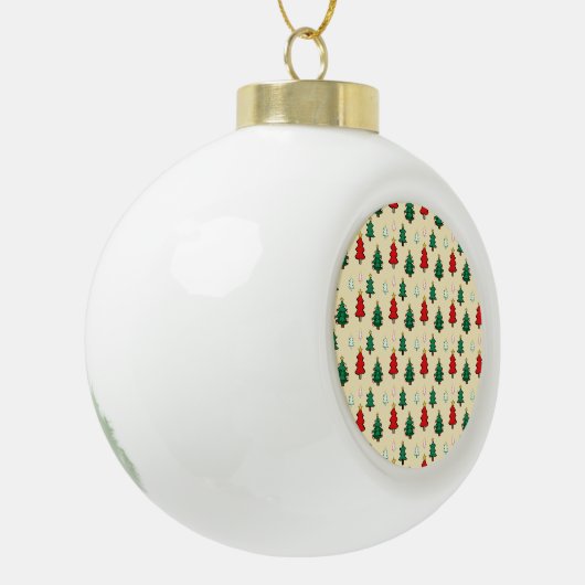 Kerstboom met ster topper naadloos patroon keramische bal ornament (Links)