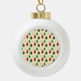 Kerstboom met ster topper naadloos patroon keramische bal ornament