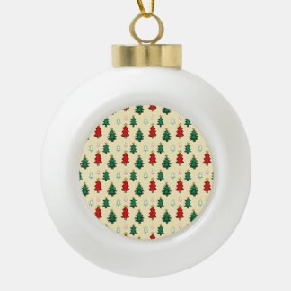 Kerstboom met ster topper naadloos patroon keramische bal ornament