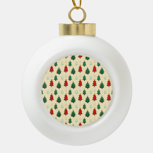 Kerstboom met ster topper naadloos patroon keramische bal ornament (Voorkant)