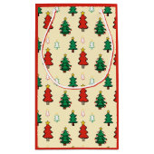 Kerstboom met ster topper naadloos patroon klein cadeauzakje (Achterkant)