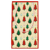 Kerstboom met ster topper naadloos patroon klein cadeauzakje (Voorkant)