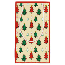 Kerstboom met ster topper naadloos patroon klein cadeauzakje