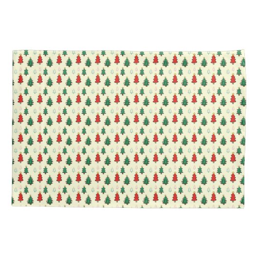 Kerstboom met ster topper naadloos patroon kussensloop (Achterkant)