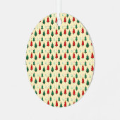 Kerstboom met ster topper naadloos patroon metalen ornament (Voorkant links)