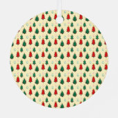 Kerstboom met ster topper naadloos patroon metalen ornament (Achterkant)