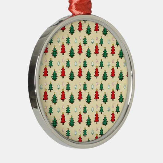 Kerstboom met ster topper naadloos patroon metalen ornament (Rechts)