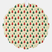 Kerstboom met ster topper naadloos patroon ornament kaart (Achterkant)