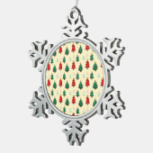 Kerstboom met ster topper naadloos patroon tin sneeuwvlok ornament (Rechts)