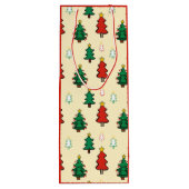 Kerstboom met ster topper naadloos patroon wijn cadeautas (Achterkant)